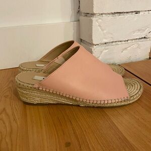 Matt & Nat slip on pink vegan leather  espadrille wedge sandals size 38